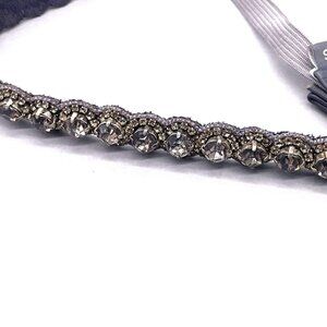Faceted Crystal Leather Backed Headband